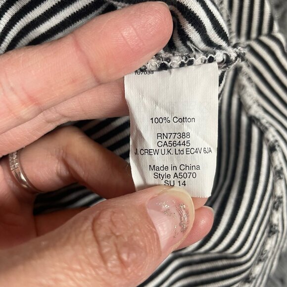 J. Crew Women's Peplum Top Sleeveless Striped Size XS Preppy Coastal Office - Picture 6 of 9